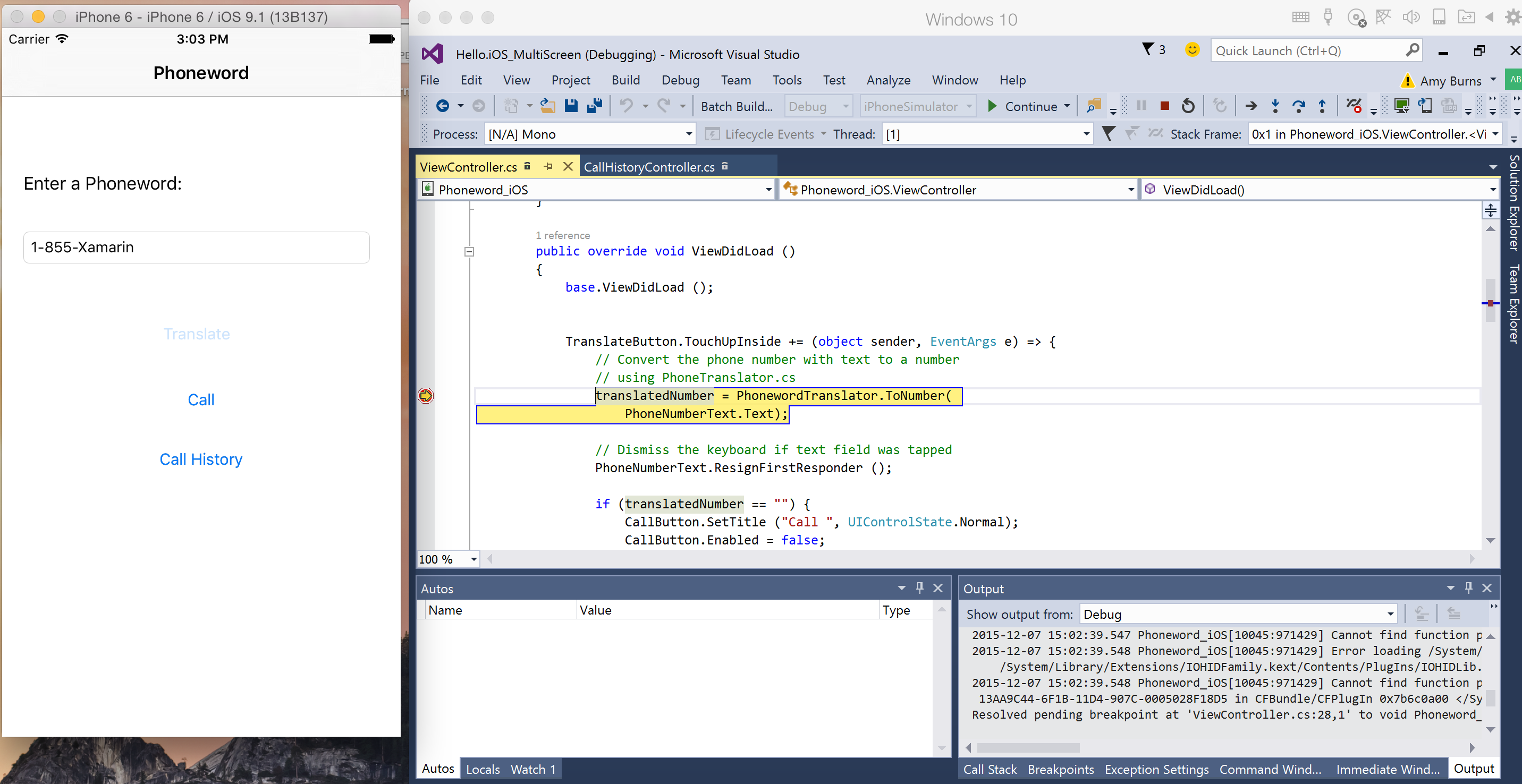 building a console application in visual studio for mac